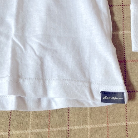 Eddie Bauer nwt cotton blend white long sleeve tee shirt pullover crew sz L - Picture 4 of 10